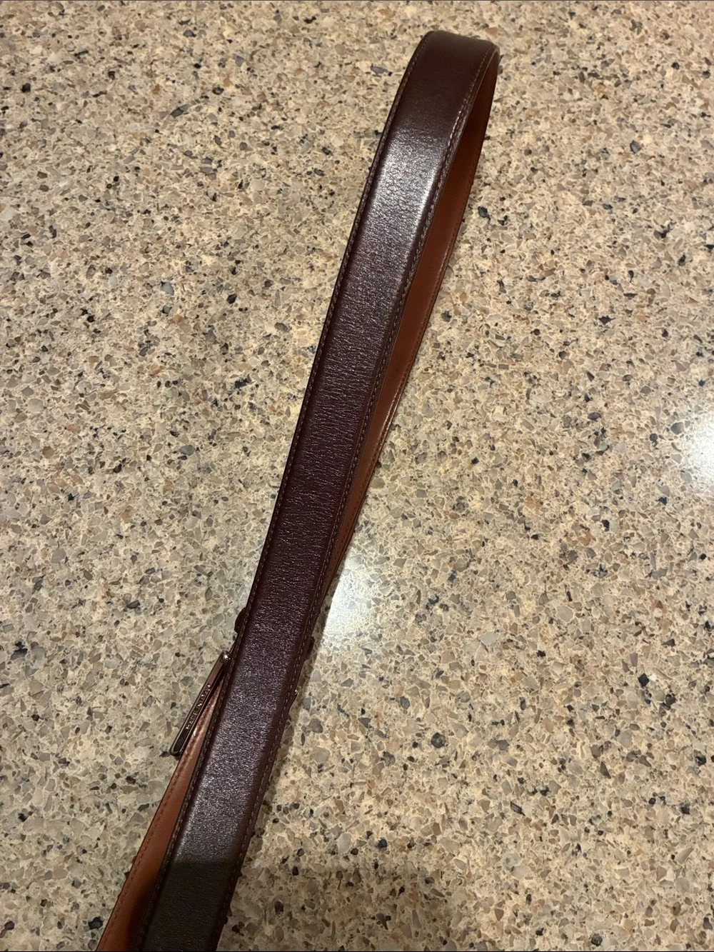 Vintage Brooks Brothers Dark Brown  Leather Belt and Silver Buckle. Italy made